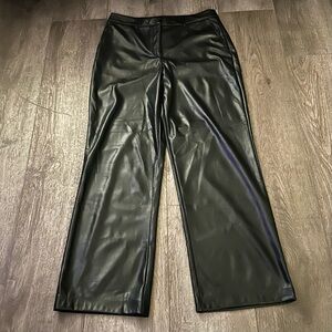 NWT Rachel Zoe High Waist Wide Leg Faux Leather Pants Size 12